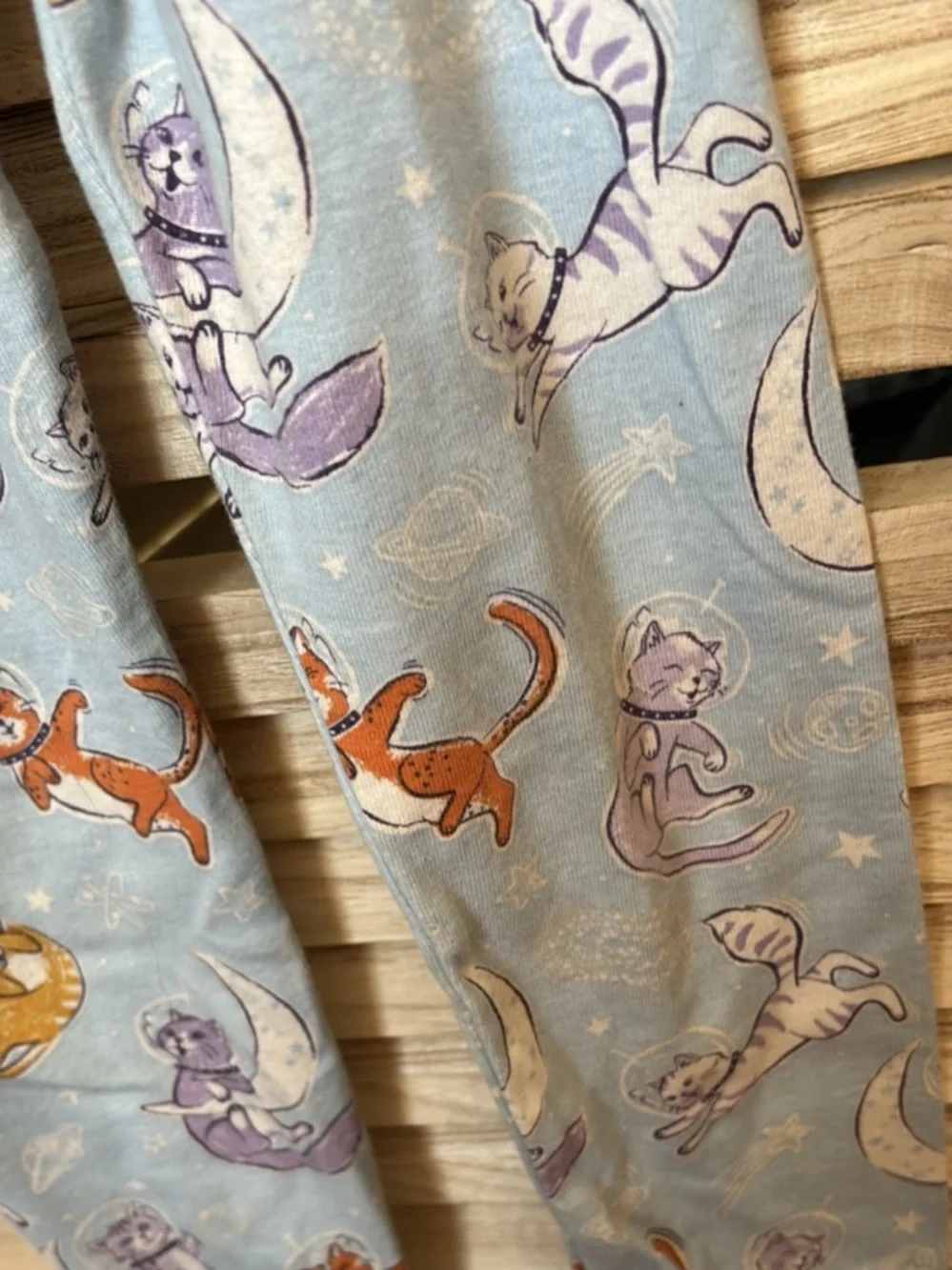 Members Mark Pajama Pants with Cat & Moon Print - Light Blue 6
